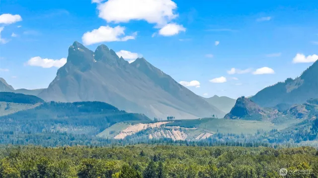 a view of a lake with a mountain