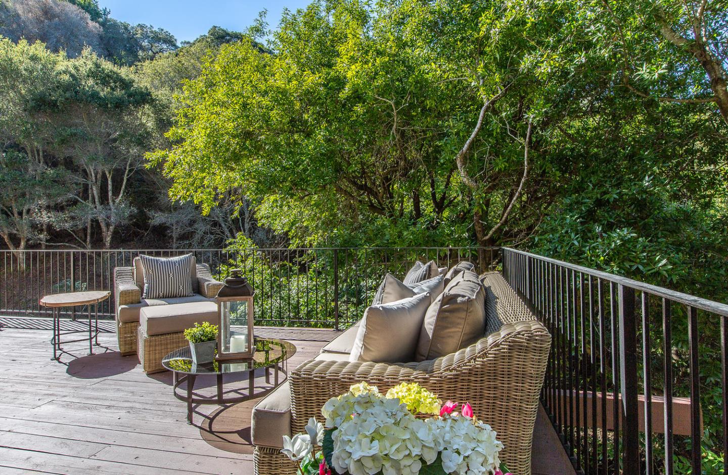 730 Chateau Drive Hillsborough, CA 94010 - Photo 38 of 48 a view of balcony with wooden floor and outdoor seating