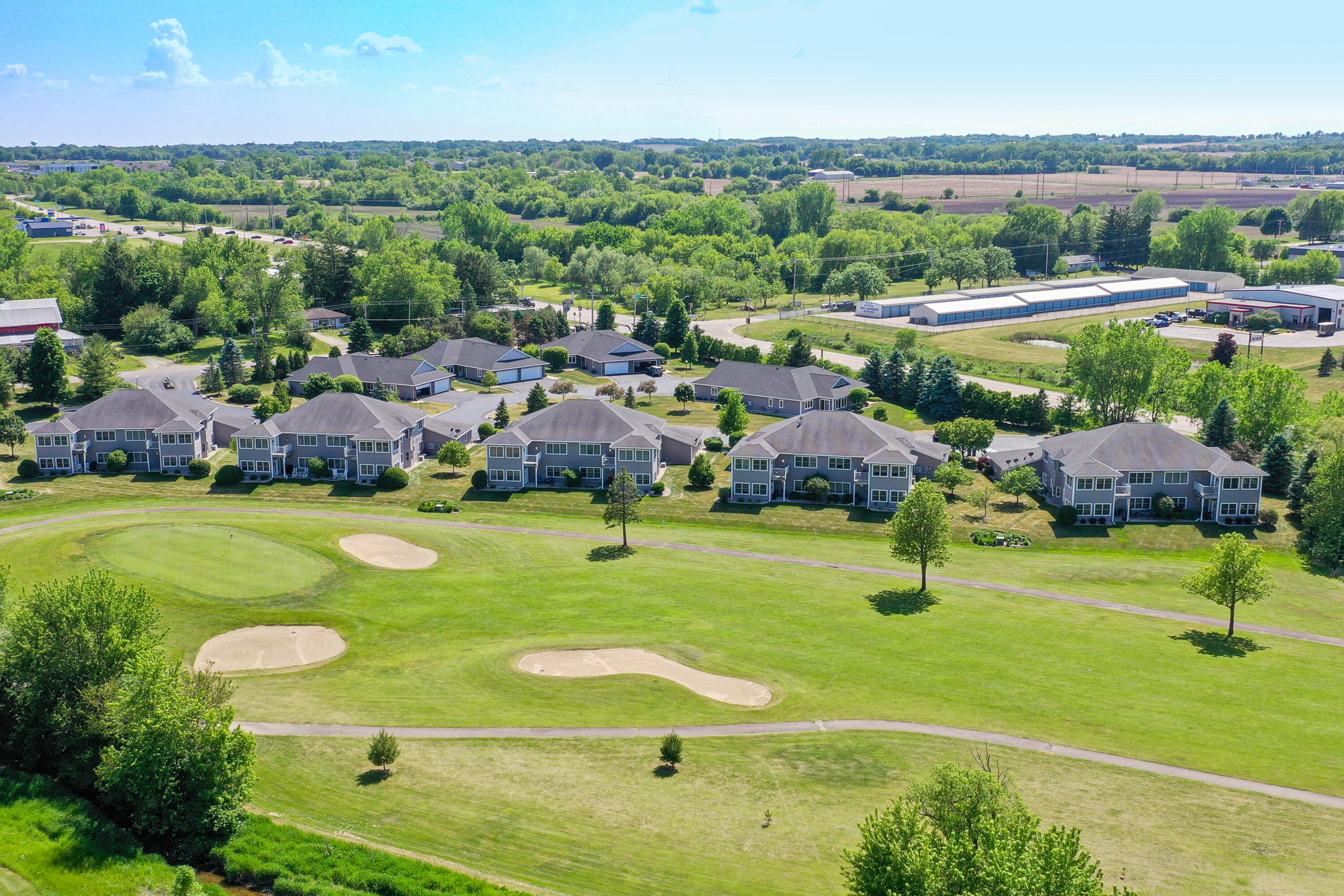 208 Potter Road, Unit 201 Elkhorn, WI 53121 - Photo 4 of 37 Aerial Golf Course View