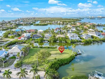 a view of a city with a lake