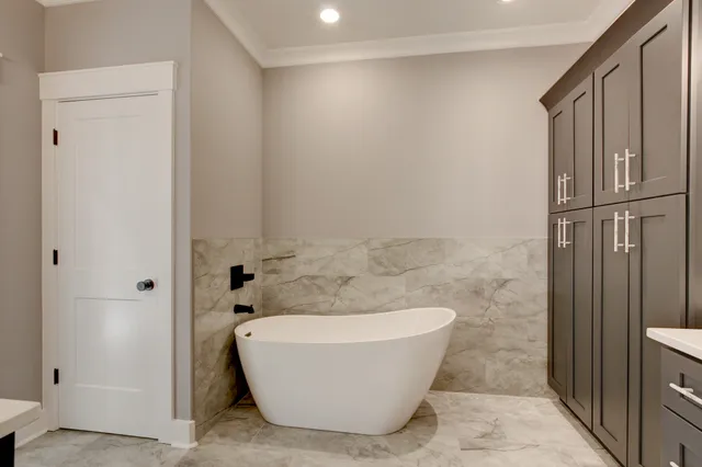 a bathroom with a shower