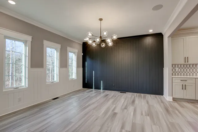 a view of a livingroom with a chandelier