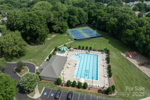 an aerial view of a house
