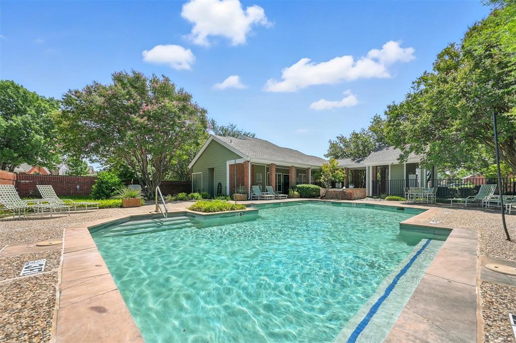 6220 Bentwood Trail, Unit 908 Dallas, TX 75252 - Photo 40 of 40 a front view of a house with swimming pool having outdoor seating