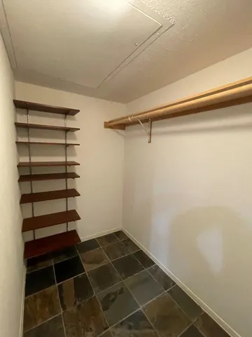 a view of a room with empty racks