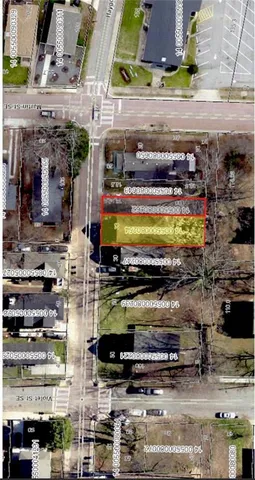 a view of a water fountain and a building