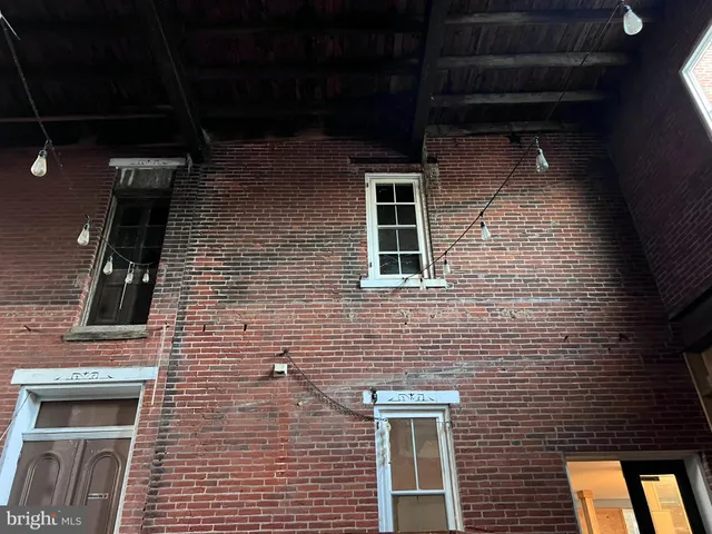 a brick house with a door