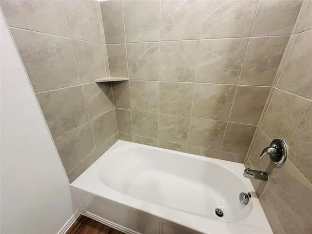 a bathroom with a tub