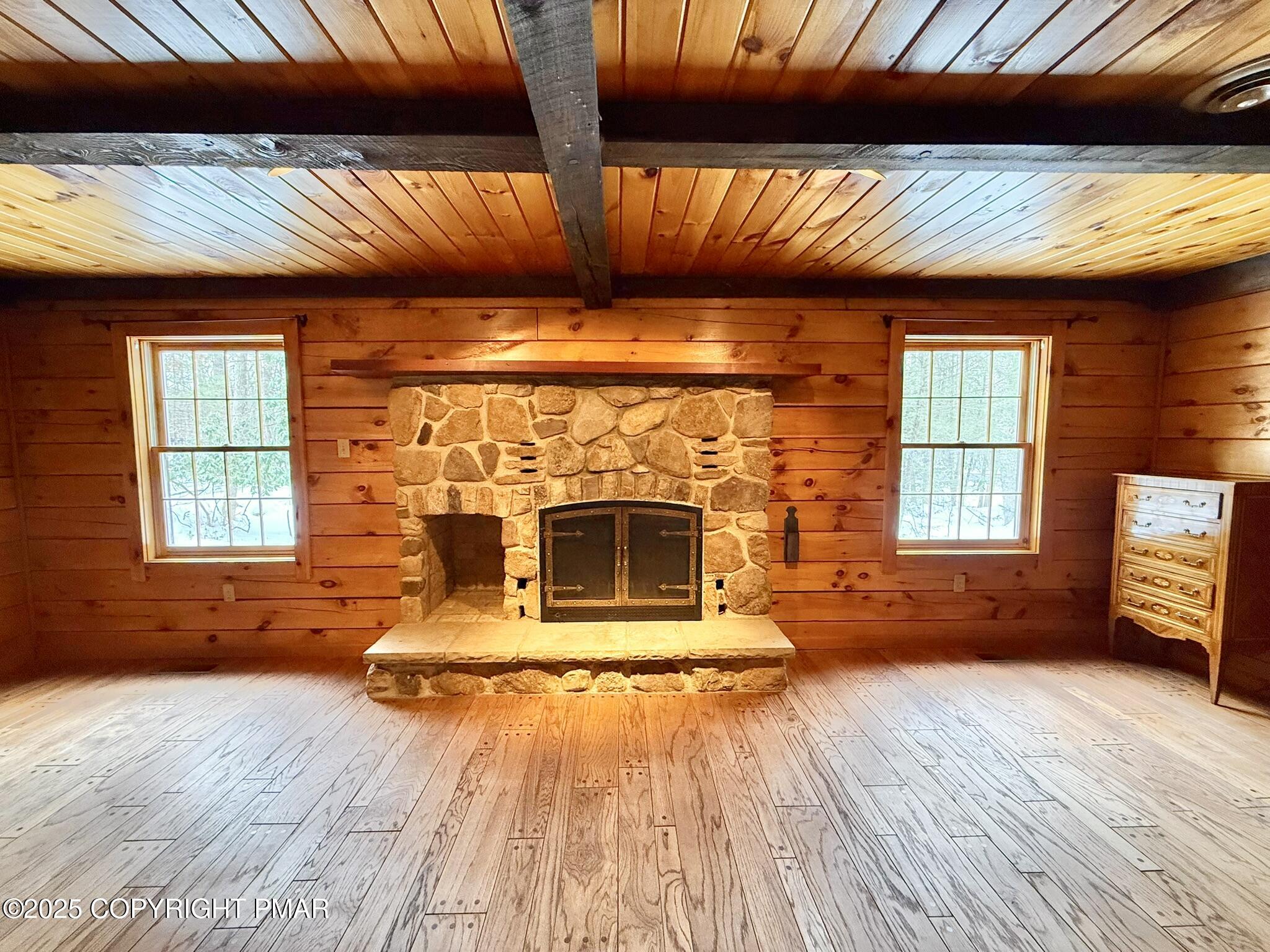 992 South Old Stage Road Albrightsville, PA 18210 - Photo 13 of 86 Stone Wood Burning Fireplace