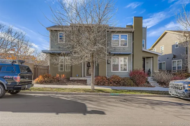 a front view of a building with street view