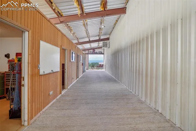 a view of a city with lush green forest