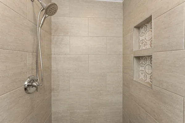 a view of a room with racks on the wall