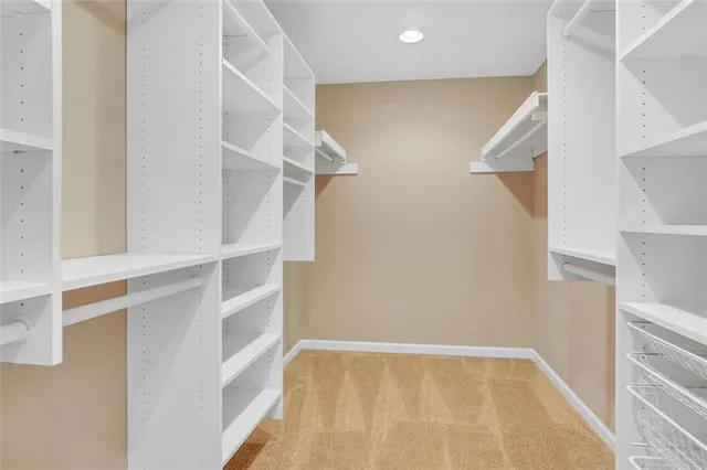 a view of an empty walk in closet