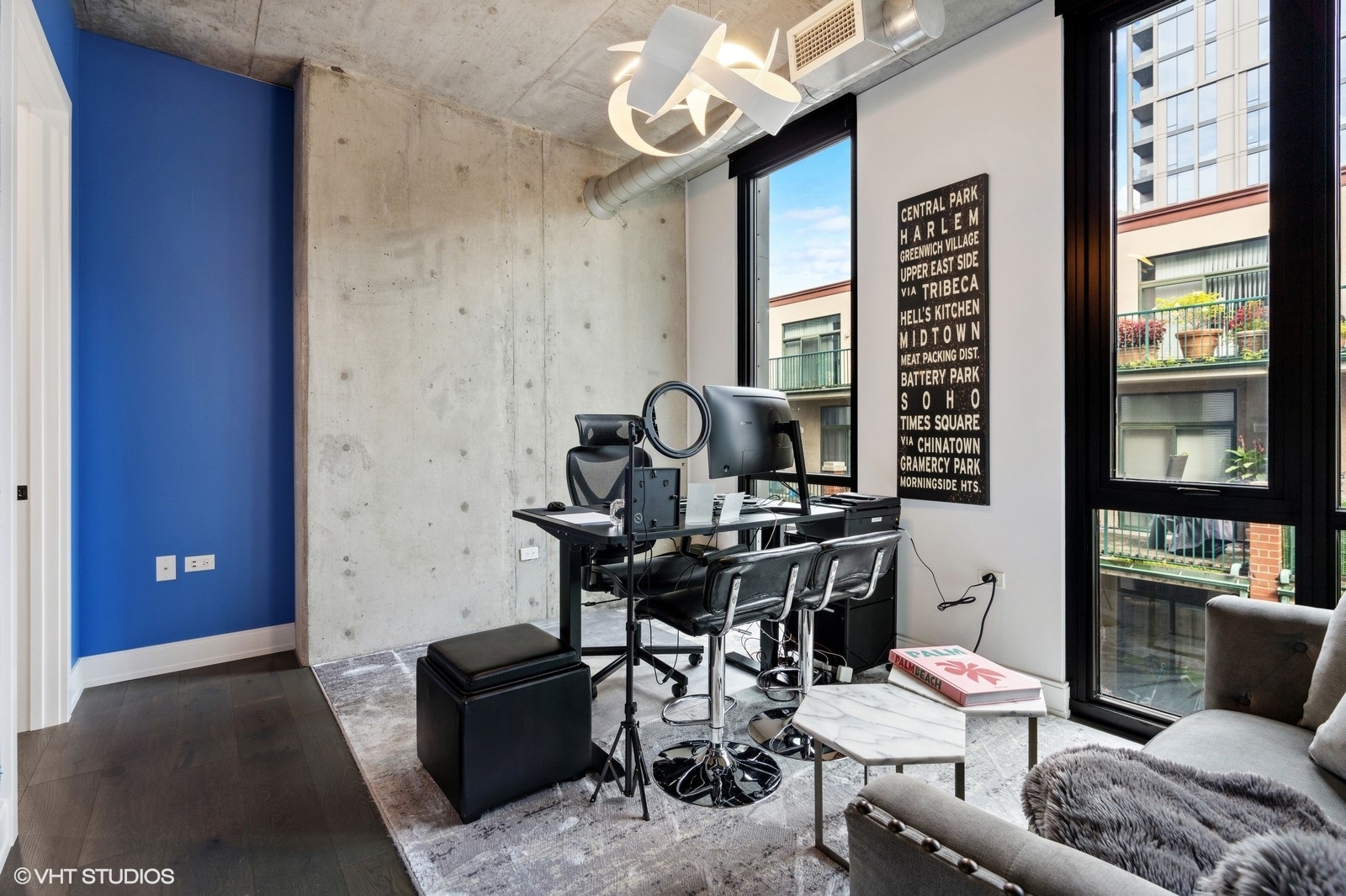 111 South Peoria Street, Unit 404 Chicago, IL 60607 - Photo 26 of 37 a view of a workspace with furniture and a window