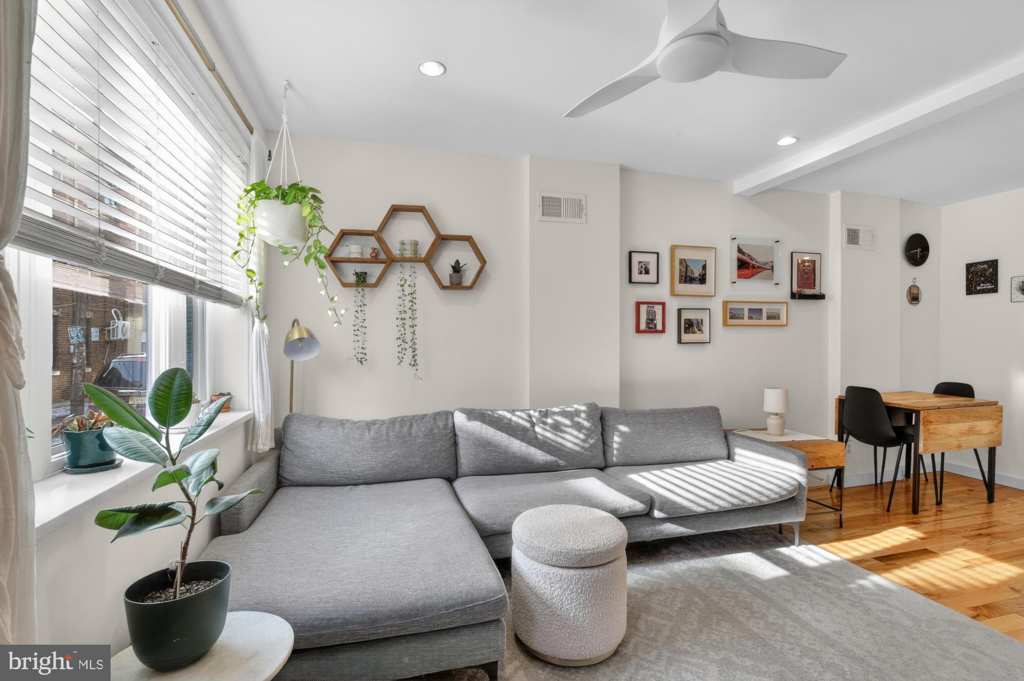 741 Watkins Street Philadelphia, PA 19148 - Photo 2 of 25 a living room with furniture and a potted plant