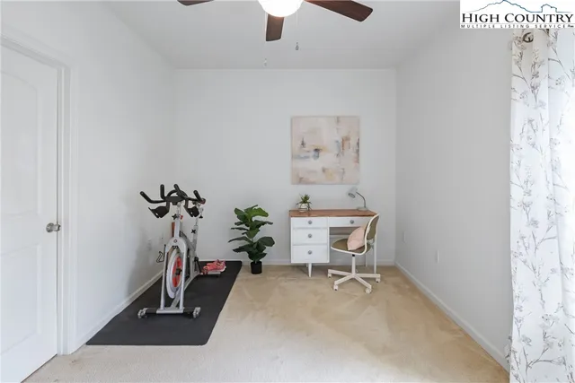 a room with a table and a chair