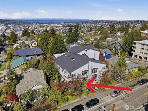 an aerial view of multiple house