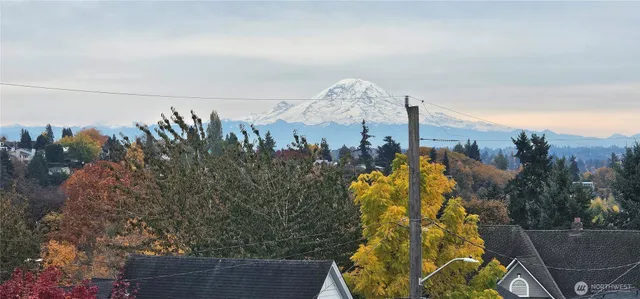 a view of city and mountain