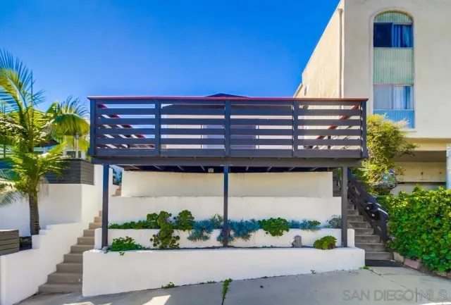 a view of a building with a street view