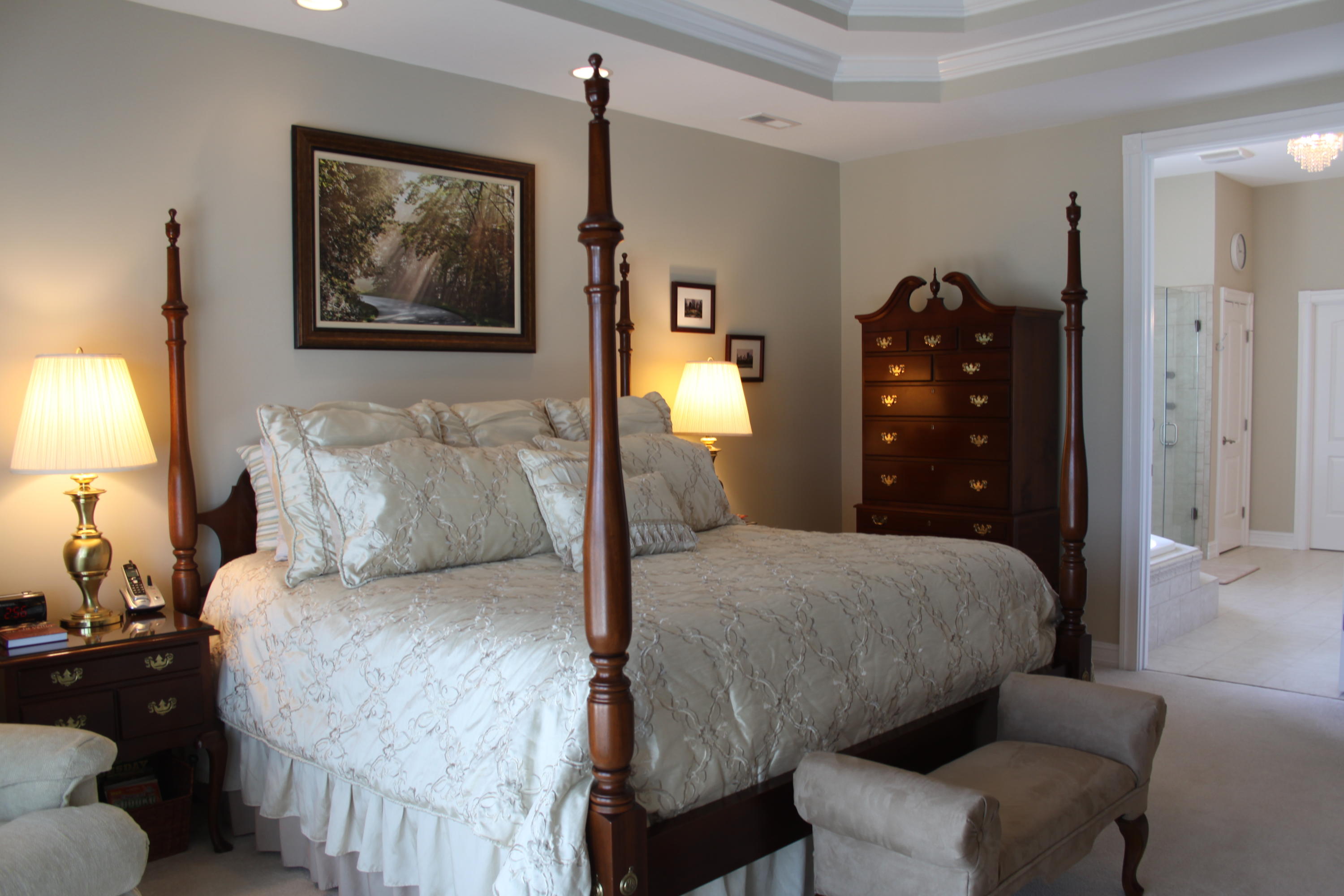 159 Calypso Road Moneta, VA 24121 - Photo 26 of 72 a bedroom with a bed and a lamp on dresser