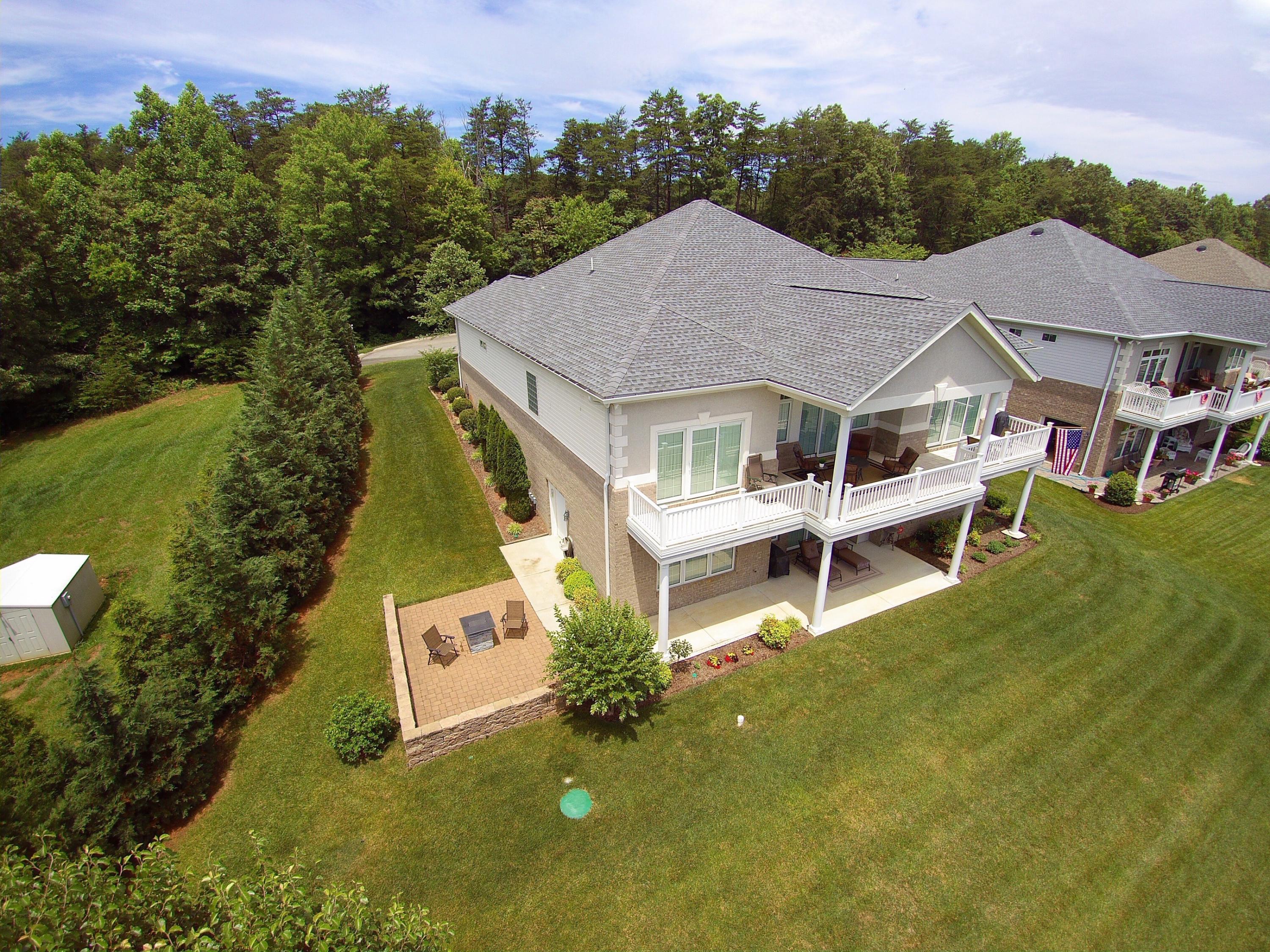 159 Calypso Road Moneta, VA 24121 - Photo 69 of 72 an aerial view of a house with swimming pool and garden