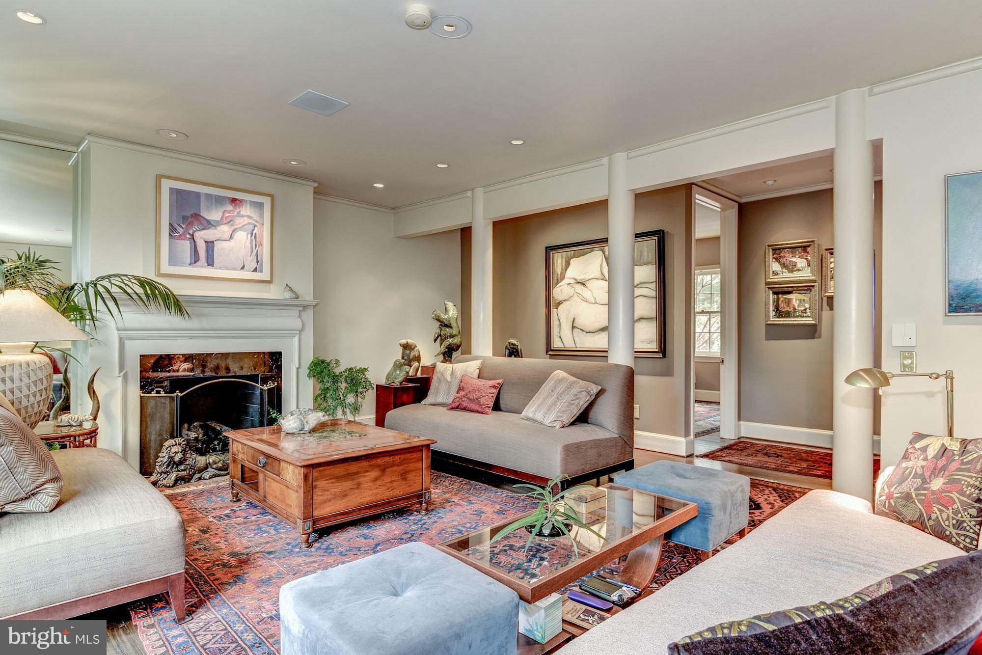1610 32nd Street Northwest Washington, DC 20007 - Photo 3 of 27 a living room with furniture and a fireplace