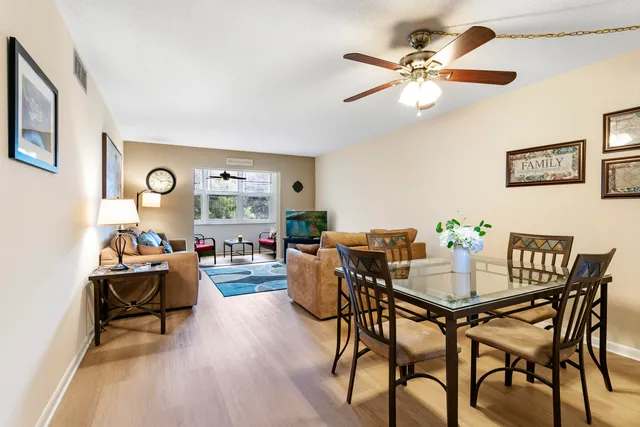 a view of a livingroom and dining room