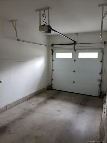 a view of a room with windows