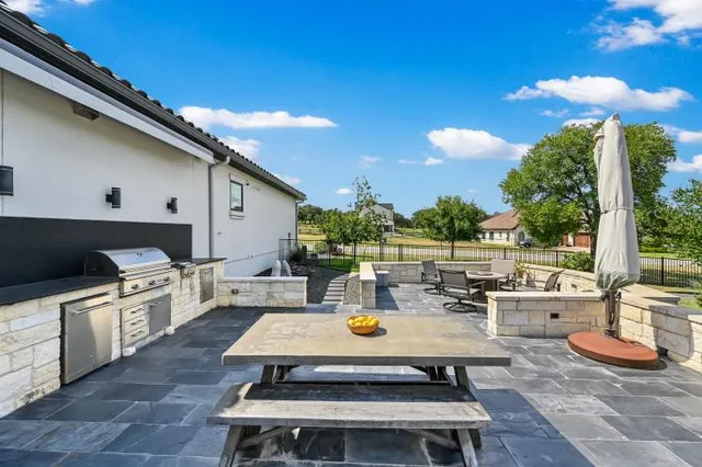 a outdoor space with furniture