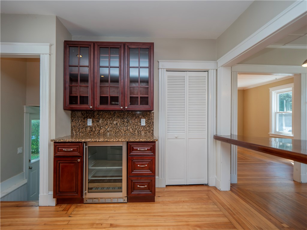 573 Spring Street Newport, RI 02840 - Photo 19 of 50 Kitchen & view to back doorway to mudroom, basement stair way & living room