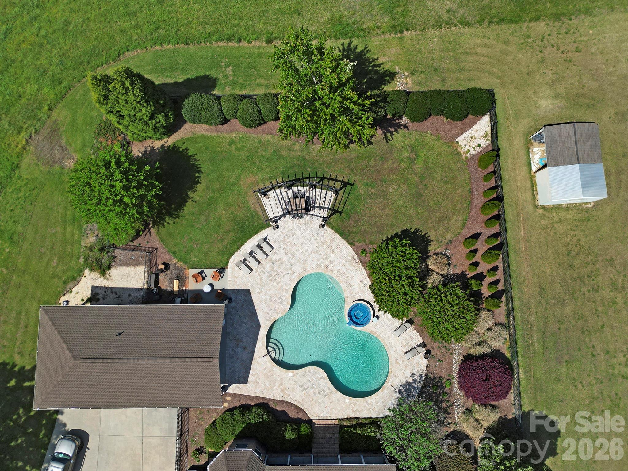 2407 Robert Usher Road Lancaster, SC 29720 - Photo 47 of 47 an aerial view of a house with swimming pool and outdoor seating