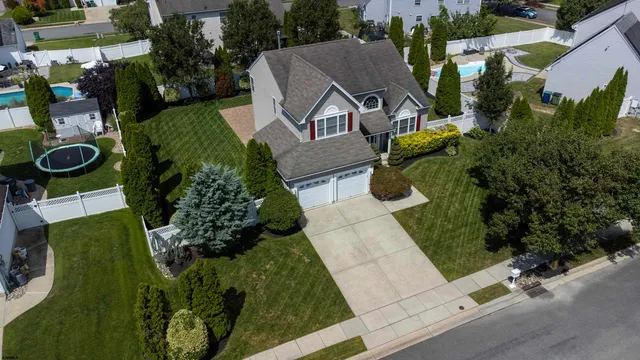an aerial view of a house