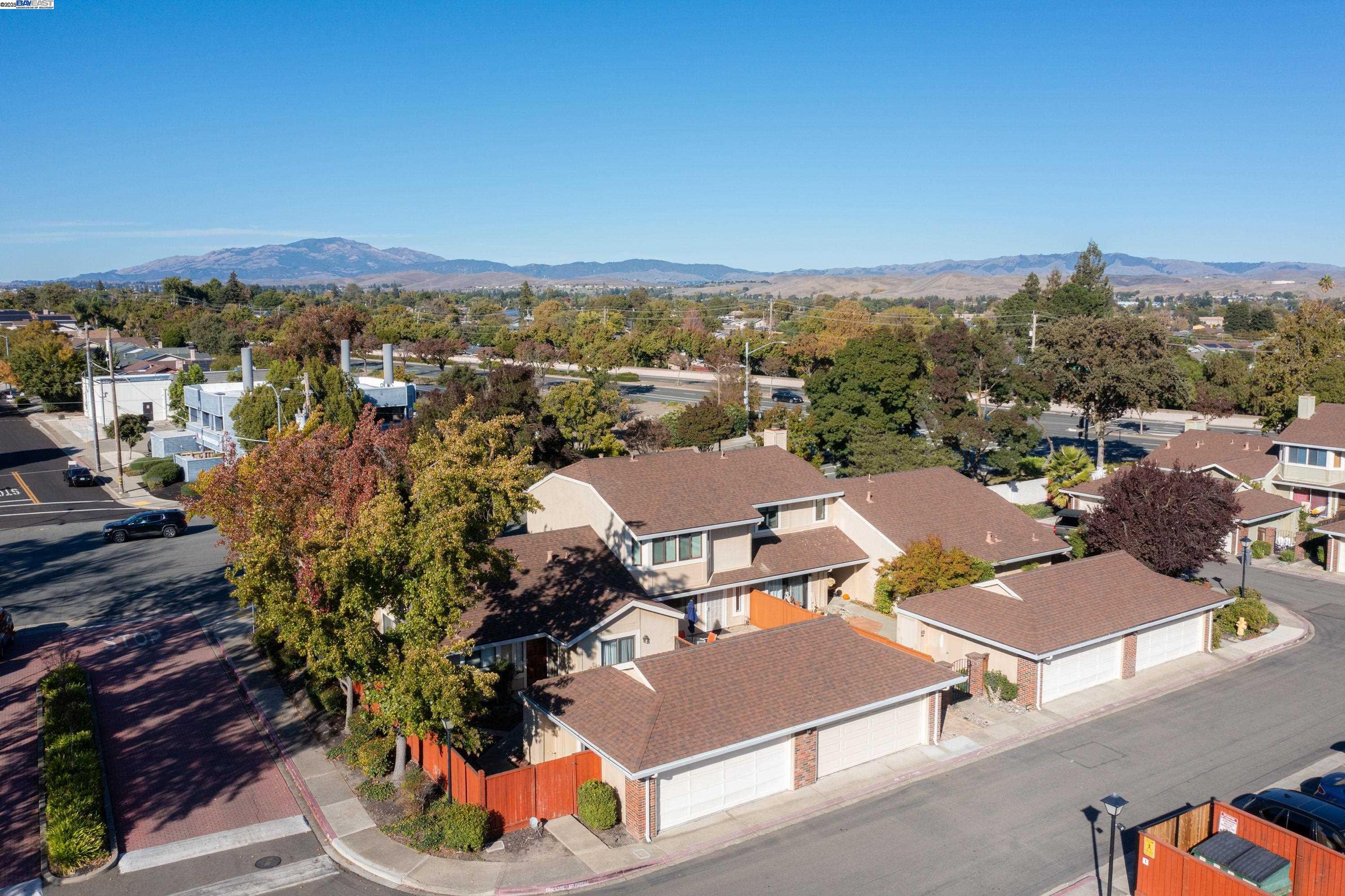7602 Arbor Creek Circle Dublin, CA 94568 - Photo 44 of 47 an aerial view of a city with lots of residential buildings