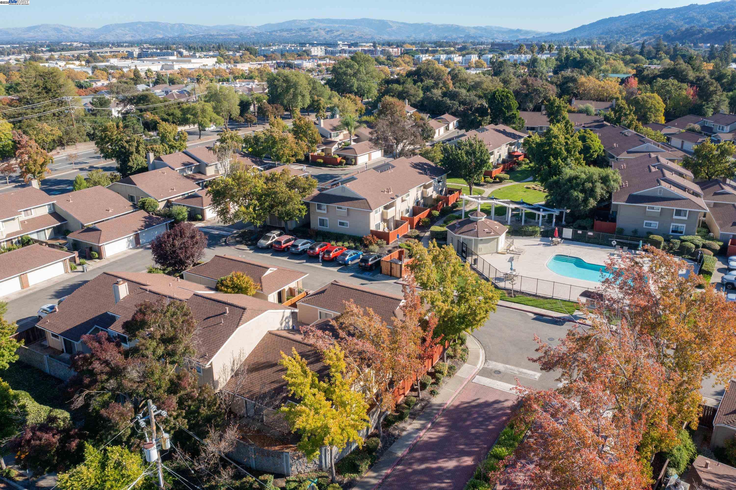 7602 Arbor Creek Circle Dublin, CA 94568 - Photo 46 of 47 an aerial view of residential houses with outdoor space