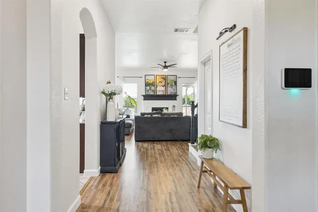 a view of kitchen with furniture and a tv