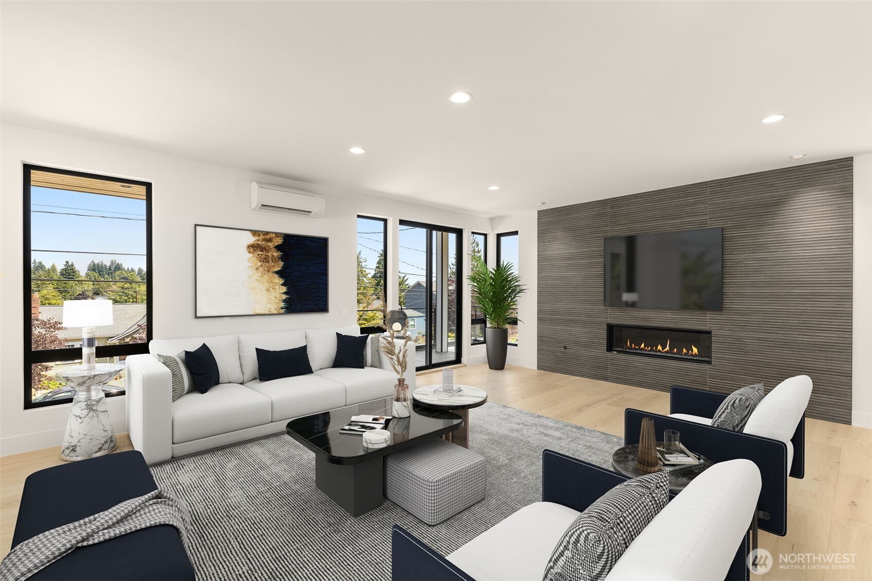 6833 36th Avenue Northeast Seattle, WA 98115 - Photo 5 of 40 a living room with furniture and a flat screen tv