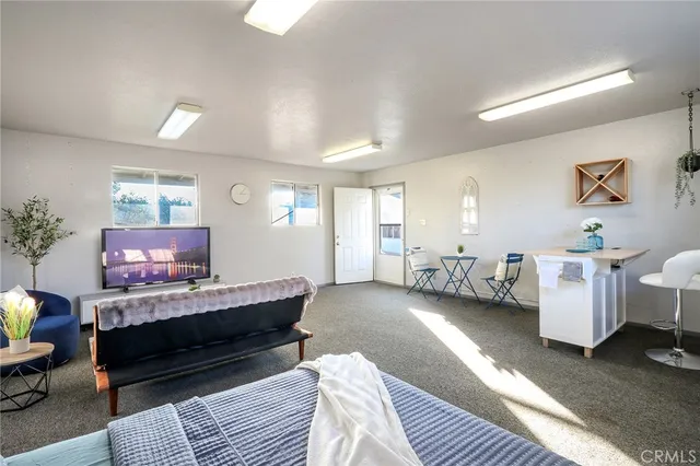 a view of a city with a lake