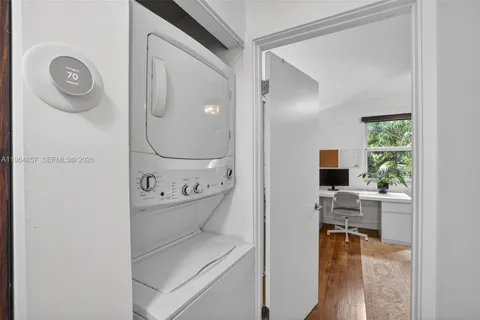 a view of living room washer and dryer