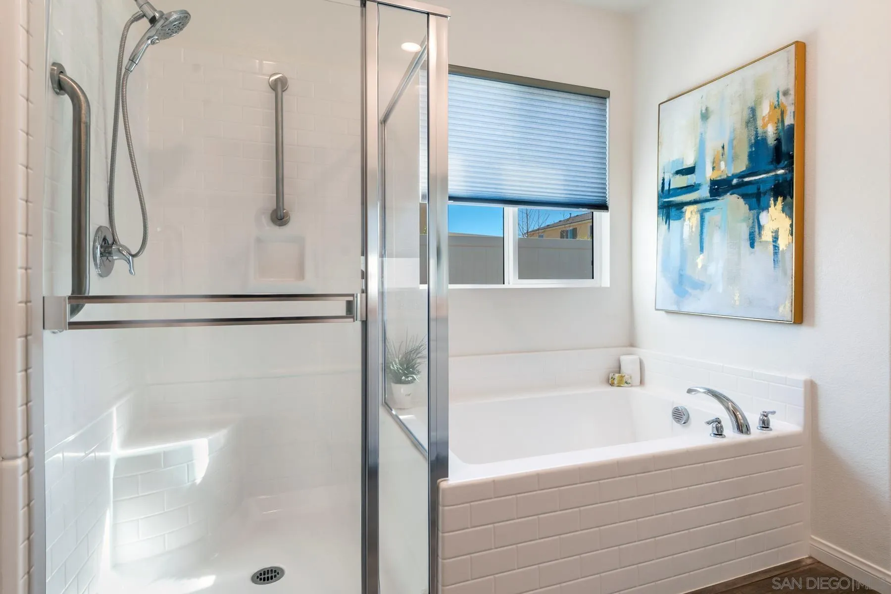 1484 Wicklow Avenue Redlands, CA 92374 - Photo 15 of 35 a bathroom with a bathtub and a shower
