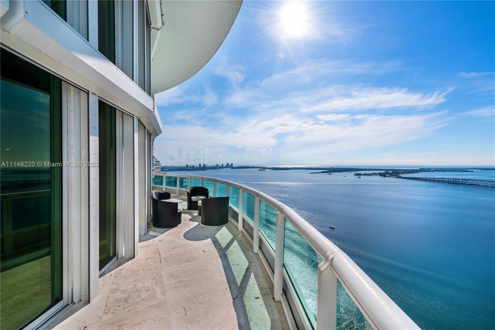 1643 Brickell Avenue, Unit 3702 Miami, FL 33129 - Photo 11 of 15 a view of a balcony with an ocean view