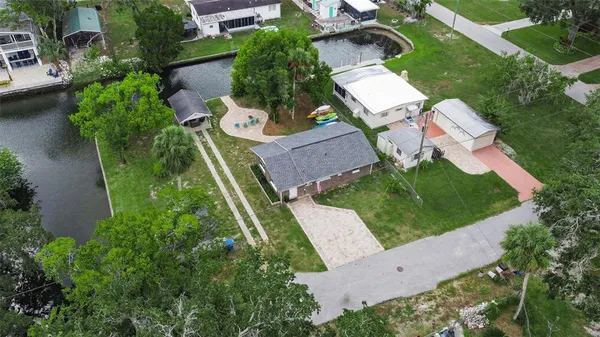 an aerial view of a house