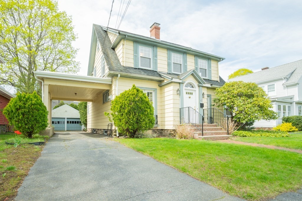 47 Pilgrim Road Marblehead, MA 01945 - Photo 3 of 42 front view of a house with a yard