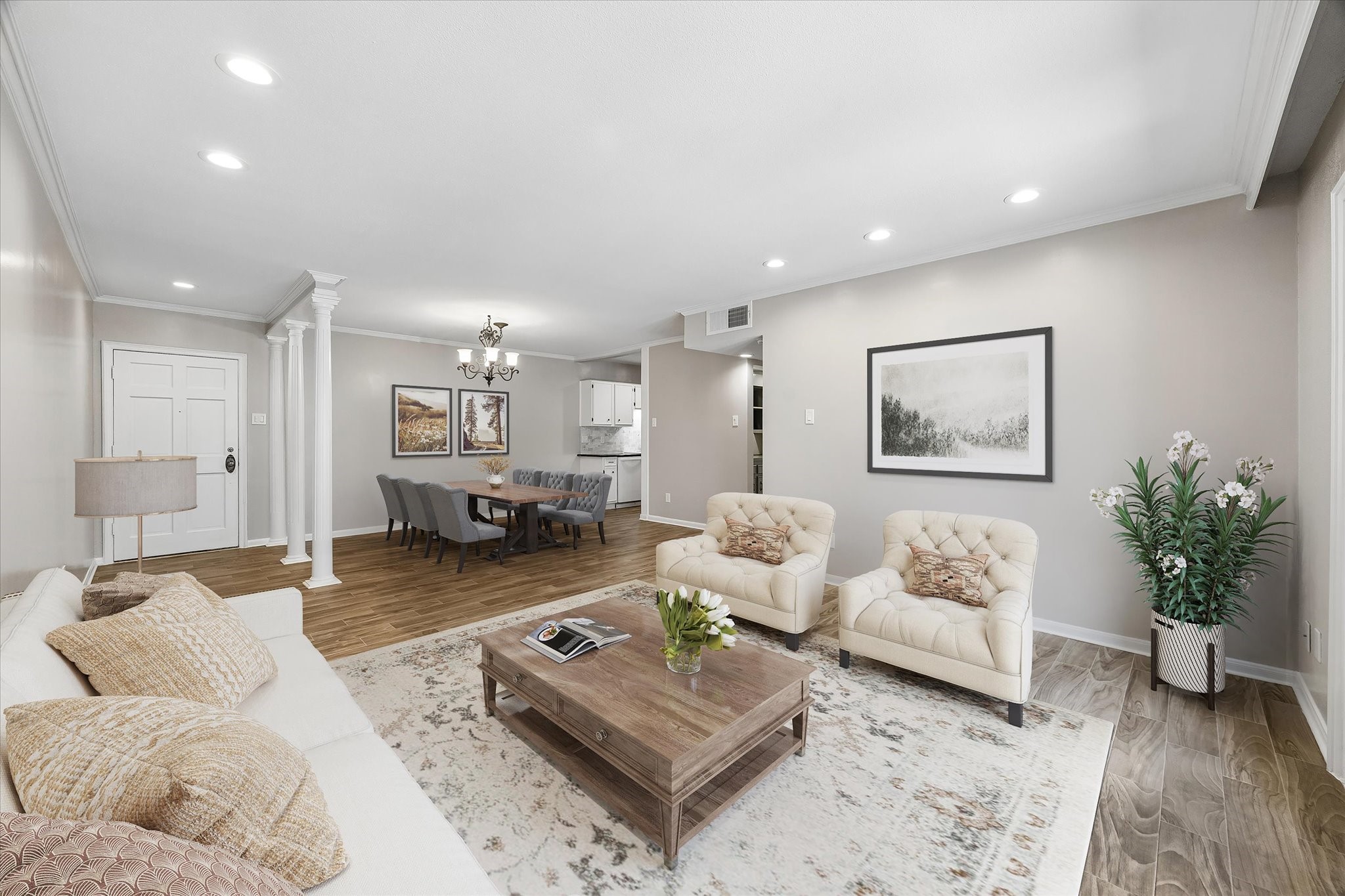 Welcome to 2230 S Piney Point, #103!  Adorable FIRST FLOOR living (room is virtually staged)