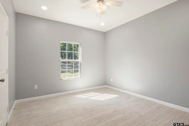 an empty room with a window