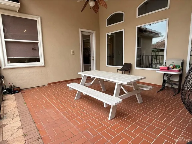 a outdoor space with furniture