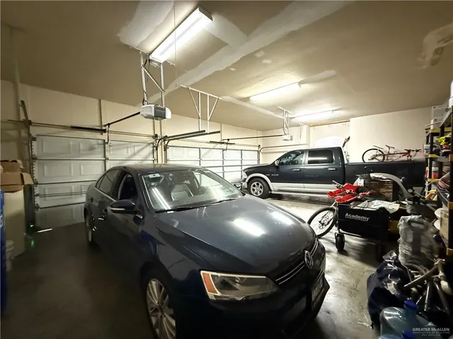 a car parked in a garage