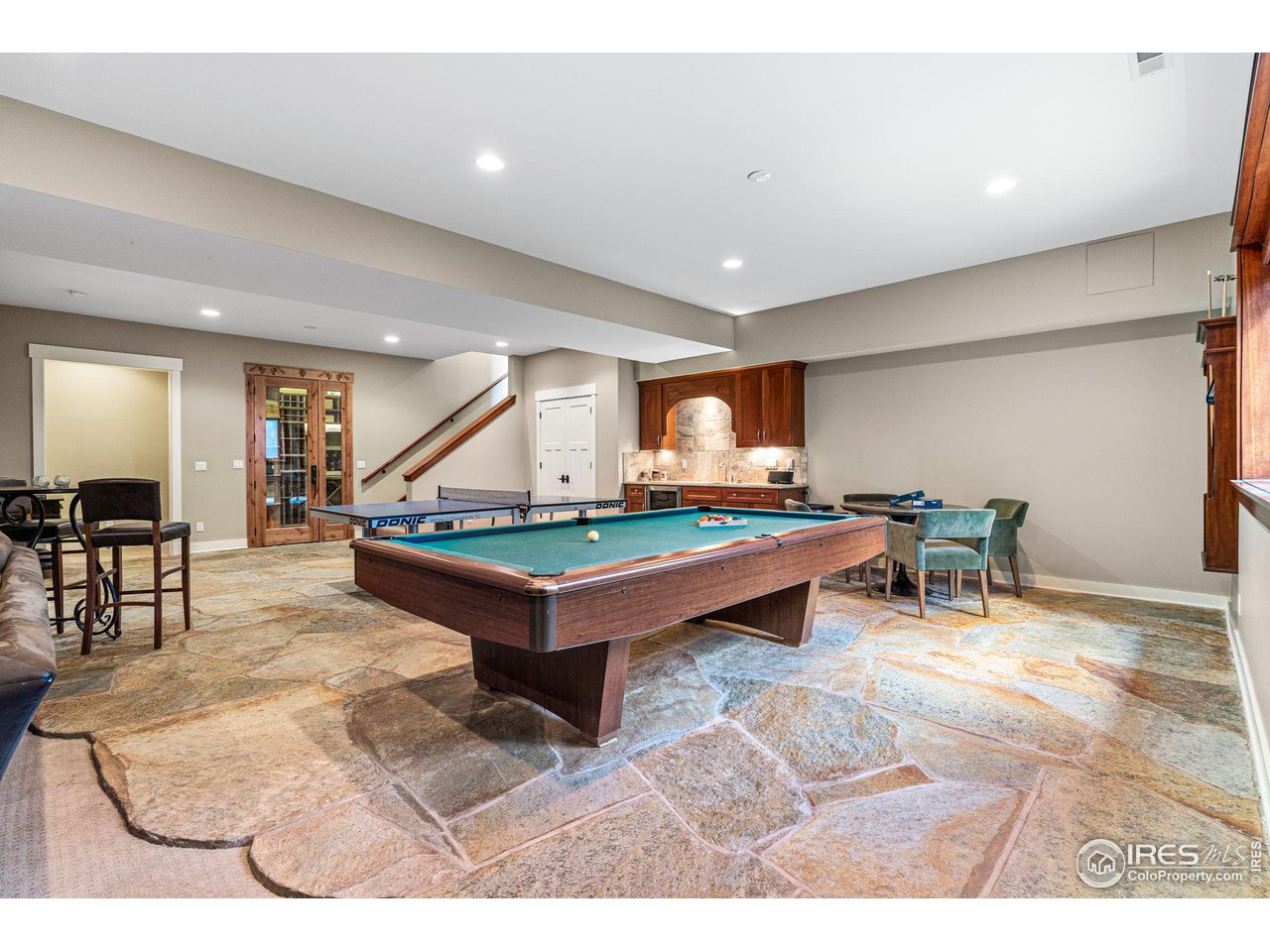 800 Grant Place Boulder, CO 80302 - Photo 29 of 40 Beautifully finished basement with wet bar, and plenty of room for recreational opportunities