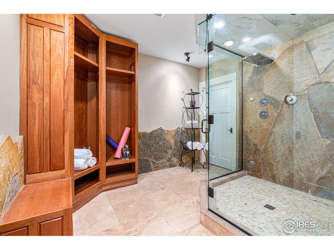 800 Grant Place Boulder, CO 80302 - Photo 33 of 40 Basement spa/locker area with a large steam shower offers a luxurious retreat