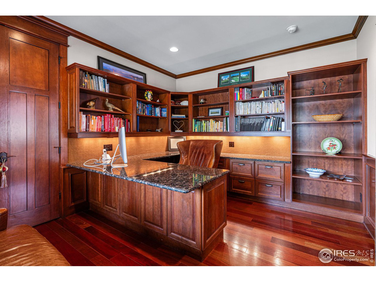 800 Grant Place Boulder, CO 80302 - Photo 9 of 40 Custom Cherrywood cabinets and French doors in the office