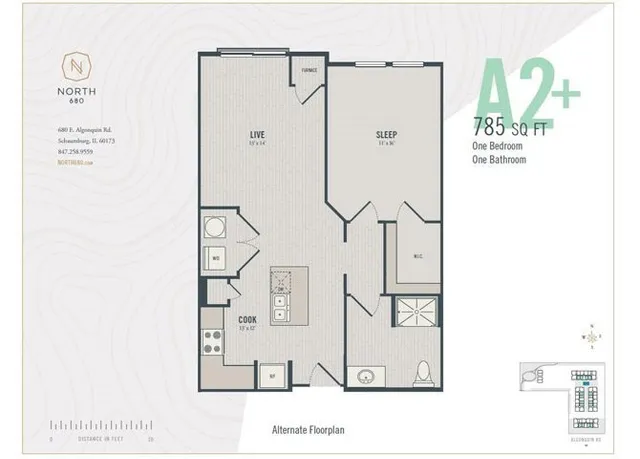 $1,824 | 670 East Algonquin Road, Unit 4206, Schaumburg, IL 60173